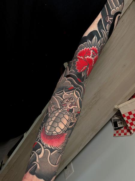 Angel Serrano - Crane, Turtle, Flowers Sleeve #2